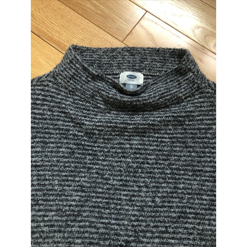Old Navy Pullover light Sweater Womens Size XL Gray Mock Neck Vintage Wool Blend